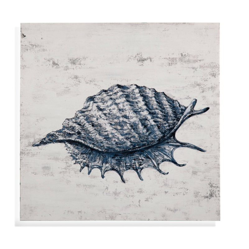 Shell I - Canvas Art - Blue - Canvas Art - Grand Furniture GA