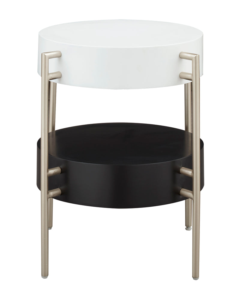 Kelsie - Two Tier Accent Table - Delilah White / Black