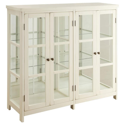 Sable - 4-Door Display Accent Cabinet - White - Accent Cabinets - Grand Furniture GA