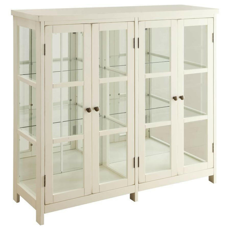 Sable - 4-Door Display Accent Cabinet - White - Accent Cabinets - Grand Furniture GA