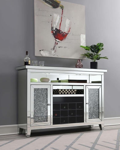 Melinda - 2-Door Wine Cabinet With Lighting Mirror