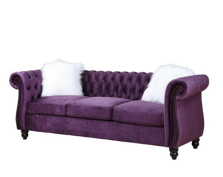 Thotton - Sofa - Purple Velvet - Grand Furniture GA