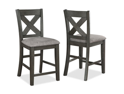 Rufus - Counter Height Chair (Set of 2) - Gray - Grand Furniture GA