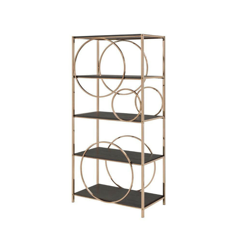 Hudice - Bookshelf - Black Oak & Champagne - Grand Furniture GA