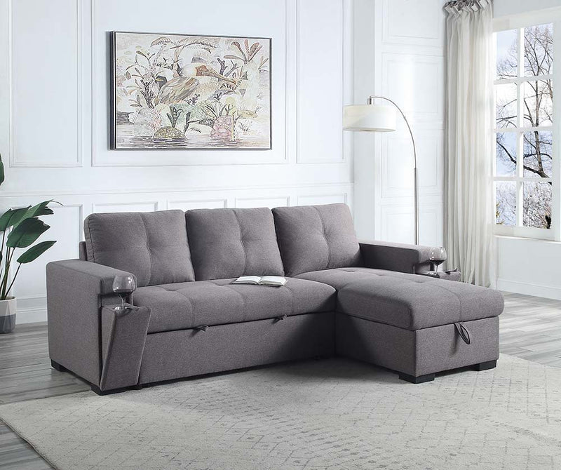 Jacop - Sectional Sofa - Dark Gray Fabric - Grand Furniture GA