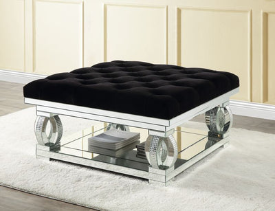 Lotus - Ottoman - Mirrored & Faux Diamonds - Grand Furniture GA