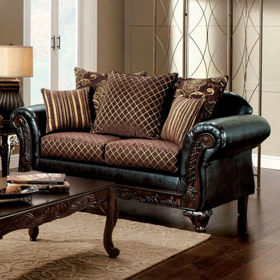 San Roque - Loveseat - Brown / Espresso / Dark Cherry - Grand Furniture GA