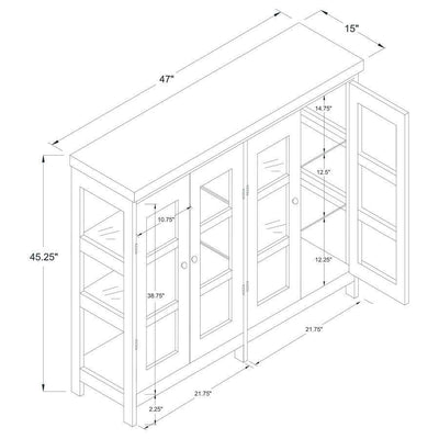 Sable - 4-Door Display Accent Cabinet - White - Accent Cabinets - Grand Furniture GA