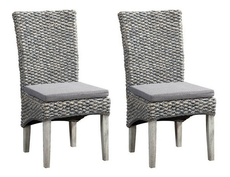 Hopewell - Gray Seagrass Dining Chairs (Set of 2).