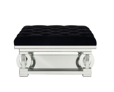 Lotus - Ottoman - Mirrored & Faux Diamonds - Grand Furniture GA