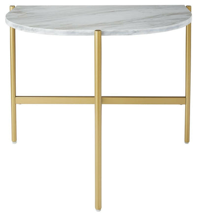 Wynora - White / Gold - Chair Side End Table.