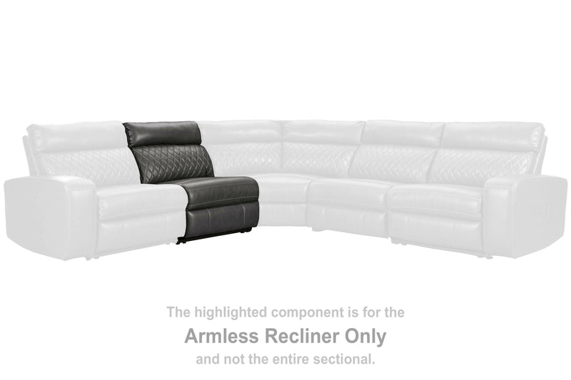 Samperstone - Gray - Armless Recliner.