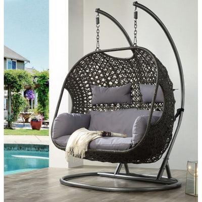 Vasant - Patio Swing Chair - Gray, Dark - Grand Furniture GA