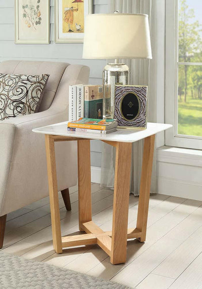 Tartan - Accent Table - Marble Top & Natural - Grand Furniture GA