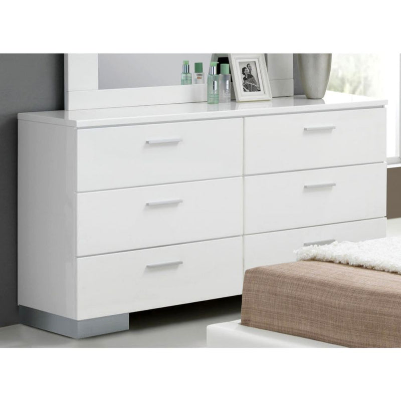 Lorimar - Dresser - White & Chrome Leg - Grand Furniture GA