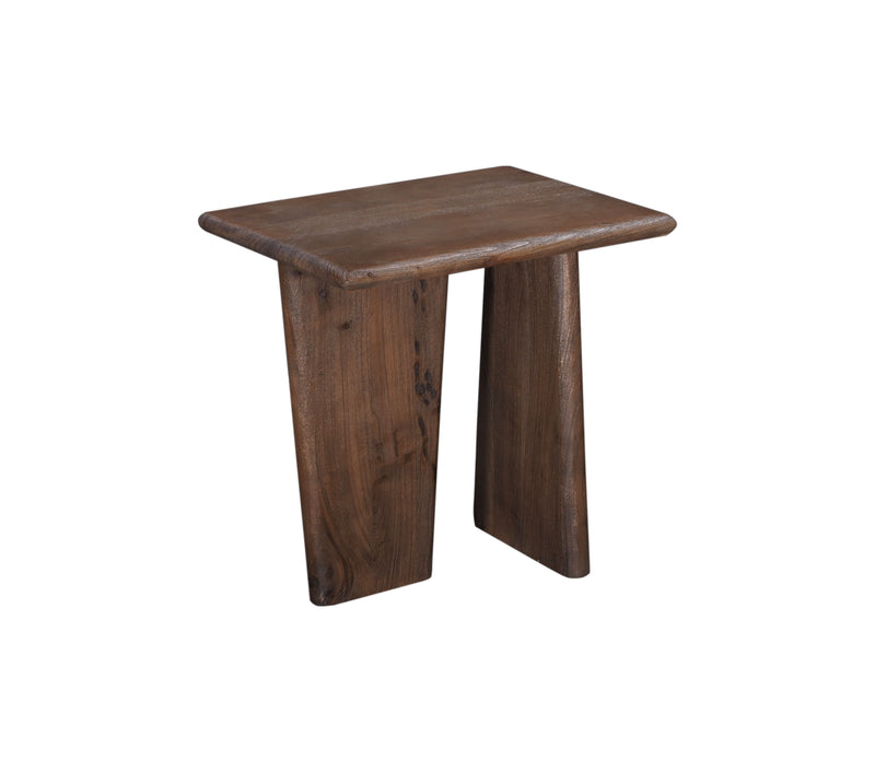 Lasso - Square End Table - Antique Natural Mango With Sandblasting