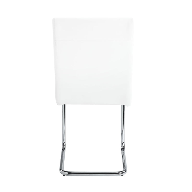 Palton - Side Chair (Set of 2) - White PU & Chrome Finish - Grand Furniture GA