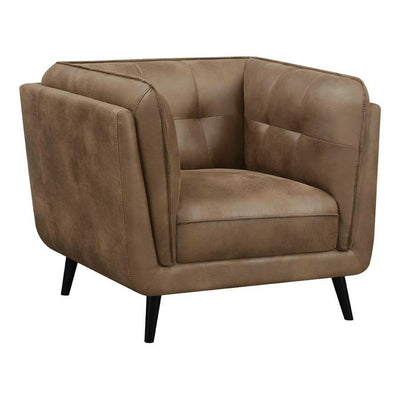 Thatcher - Upholstered Button Tufted Chair - Brown - Grand Furniture GA