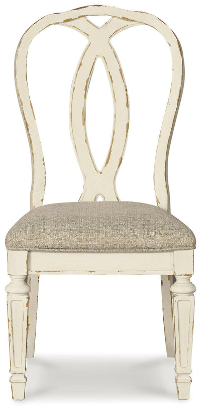 Realyn - Chipped White - Dining Uph Side Chair (Set of 2) - Ribbonback - Grand Furniture GA