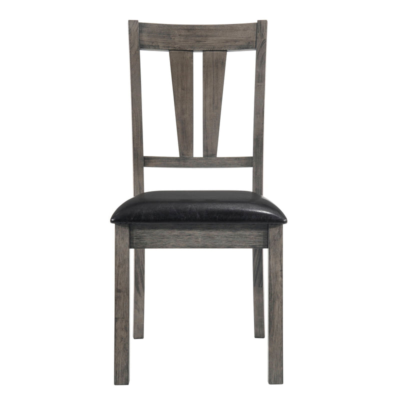 Nathan - Fan Back Chair With Pu Seat (Set of 2) - Gray Oak