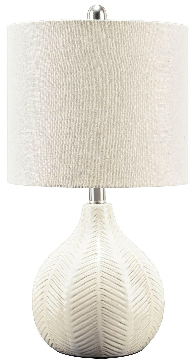 Rainermen - Off White - Ceramic Table Lamp.