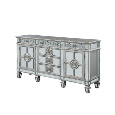 Varian - Server - Mirrored & Antique Platinum - 36" - Grand Furniture GA