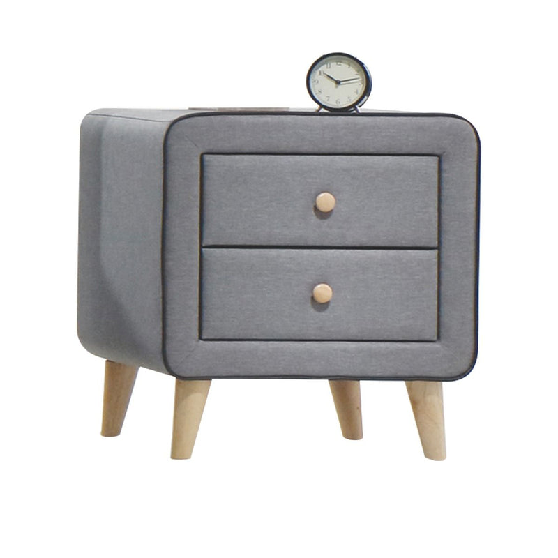 Valda - Nightstand - Light Gray Fabric - Grand Furniture GA