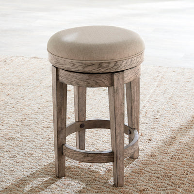 City Scape - Upholstered Swivel Console Stool - Burnished Beige.