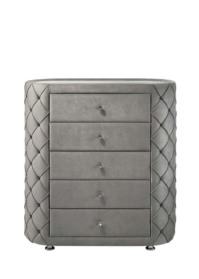 Perine - Chest - Gray Velvet - Grand Furniture GA