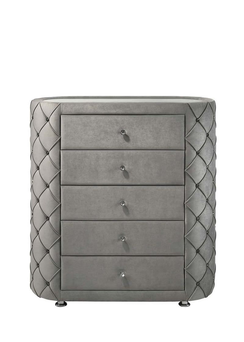 Perine - Chest - Gray Velvet - Grand Furniture GA