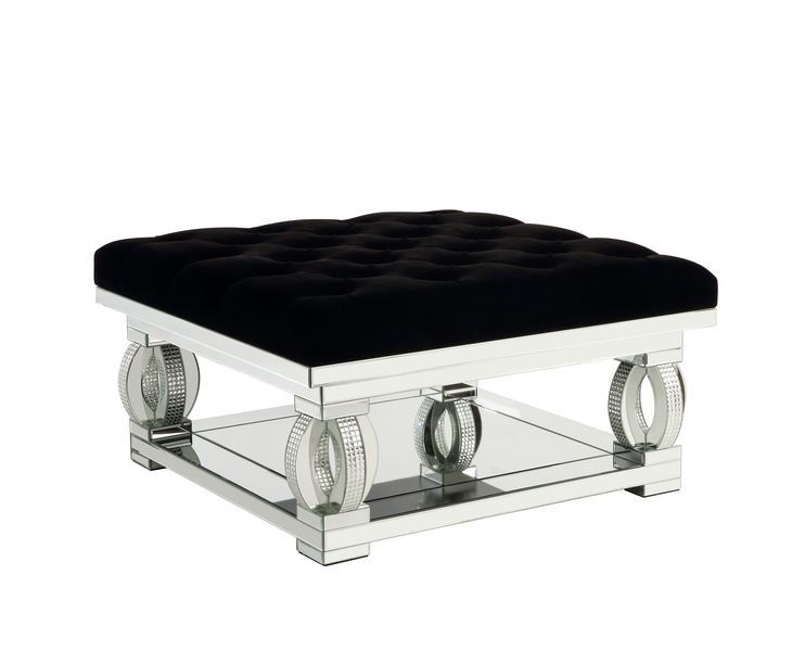 Lotus - Ottoman - Mirrored & Faux Diamonds - Grand Furniture GA