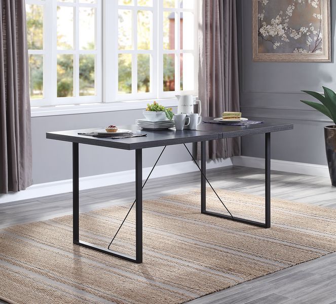 Nakula - Dining Table - Gray Oak & Black Finish - Grand Furniture GA