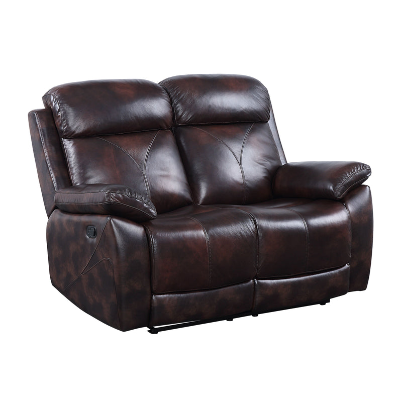 Perfiel - Loveseat - 2 Tone Dark Brown Top Grain Leather - Grand Furniture GA