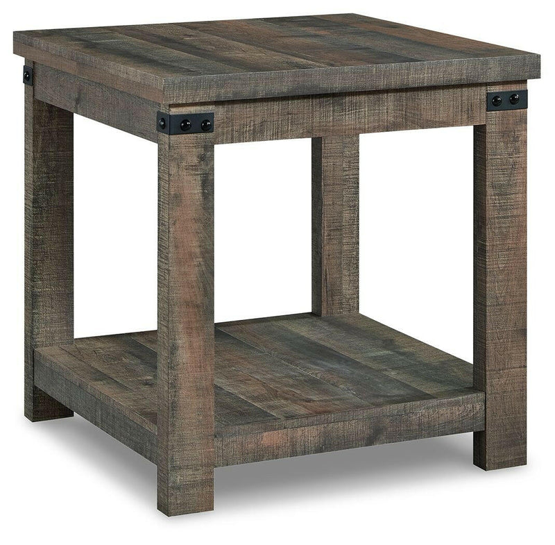 Hollum - Rustic Brown - Square End Table.