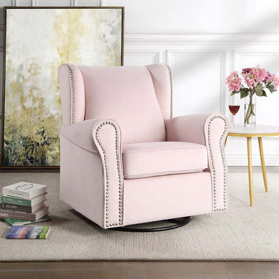 Tamaki - Swivel Chair - Pink Fabric - Grand Furniture GA