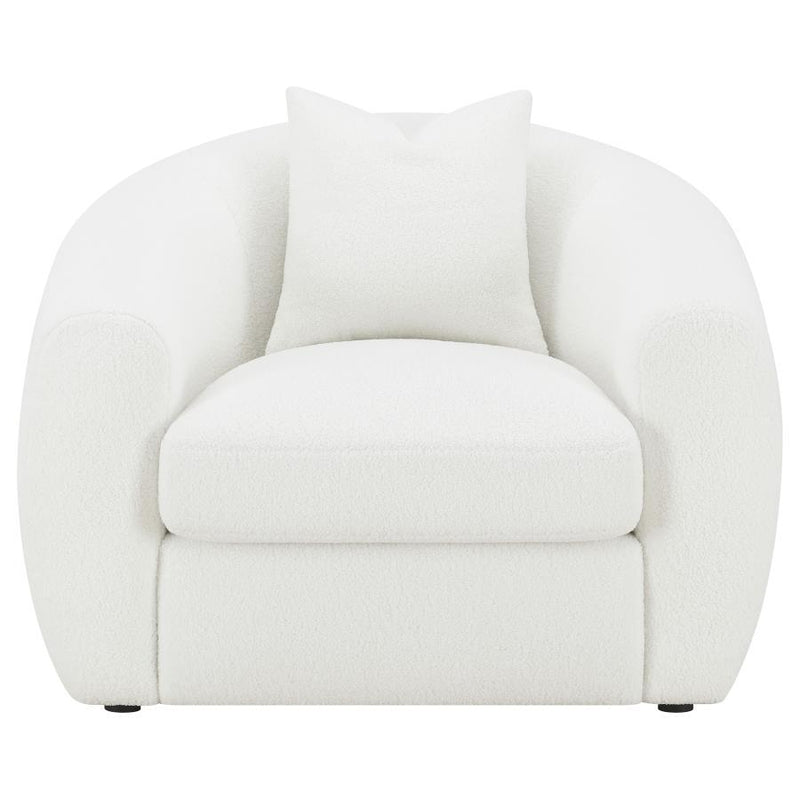 Isabella - Faux Sheepskin Upholstered Accent Chair Natural - Ivory