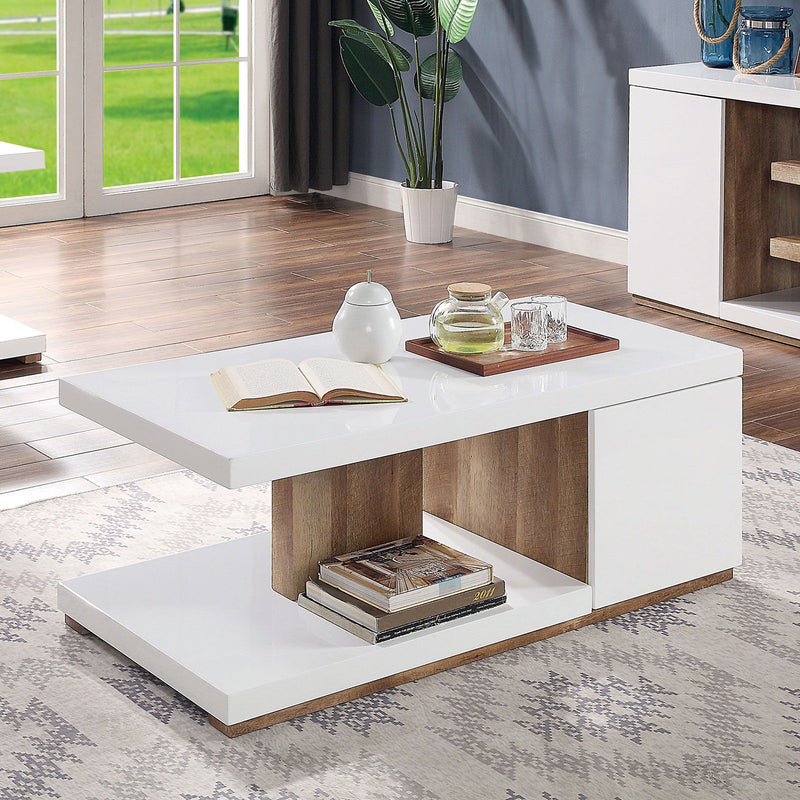 Moa - Coffee Table - White / Natural Tone