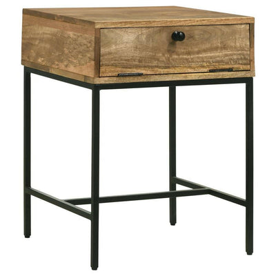 Stephie - 1-Drawer Rectangular End Table - Honey Brown.