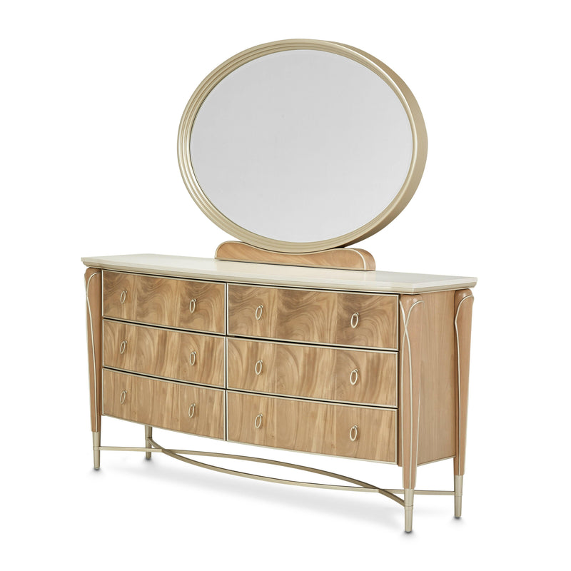 Villa Cherie - Dresser and Mirror - Caramel.