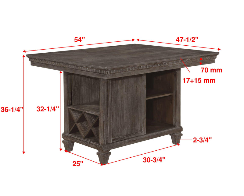 Regent - Counter Height Table - Charcoal Black.