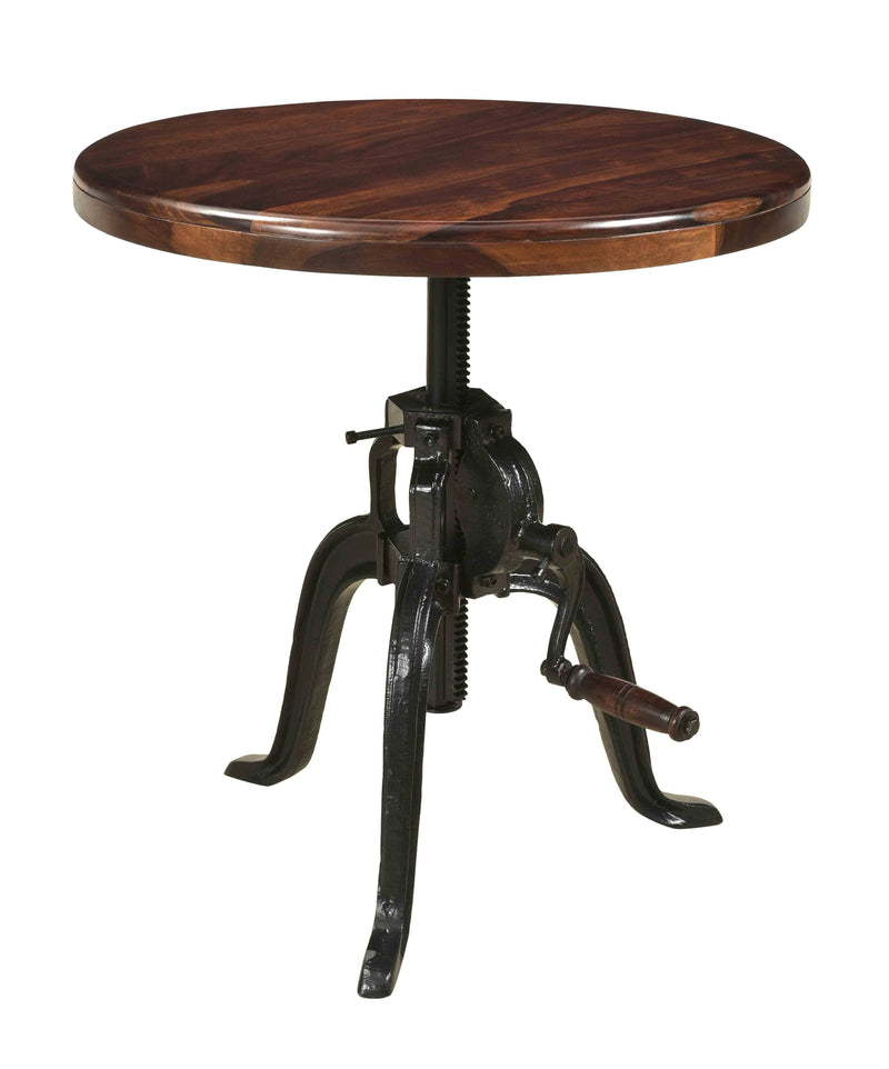 Manchester - Adjustable Round Accent Table - Brown