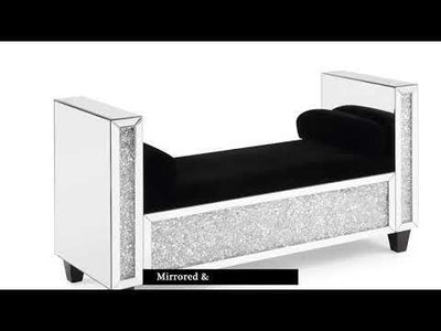 Noralie - Bench - Mirrored & Faux Diamonds - 28" - Grand Furniture GA