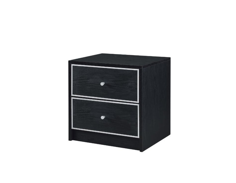 Jabir - Accent Table - Black With Silver Trim - Grand Furniture GA