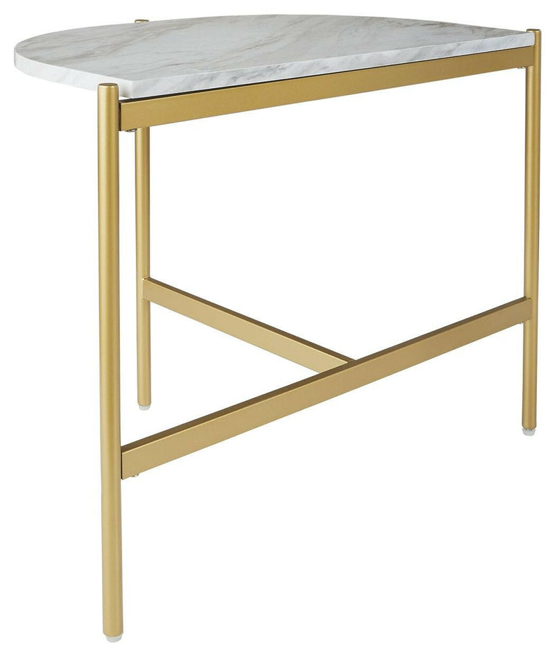 Wynora - White / Gold - Chair Side End Table.