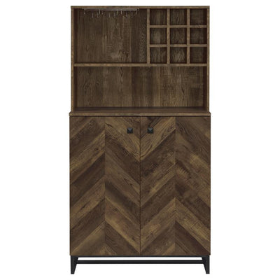 Mendoza - 2 Door Home Bar Cabinet Wine Storage - Rustic Oak