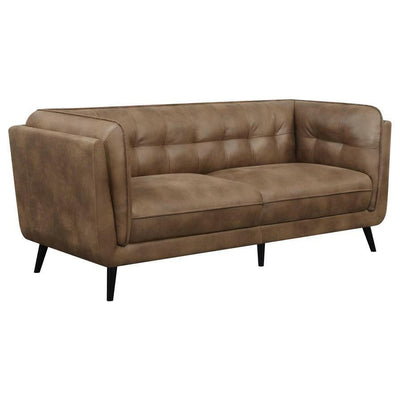 Thatcher - Upholstered Button Tufted Sofa - Brown - Grand Furniture GA