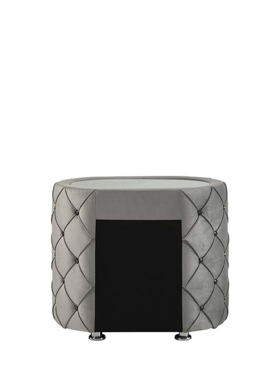 Perine - Nightstand - Gray Velvet - Grand Furniture GA