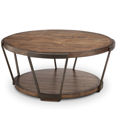 Yukon - Round Cocktail Table (With Casters) - Bourbon.