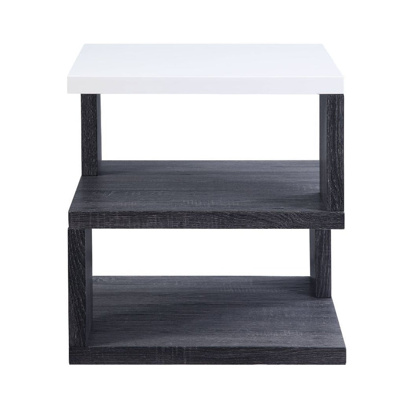 Pancho - End Table - Gray & White High Gloss - Grand Furniture GA