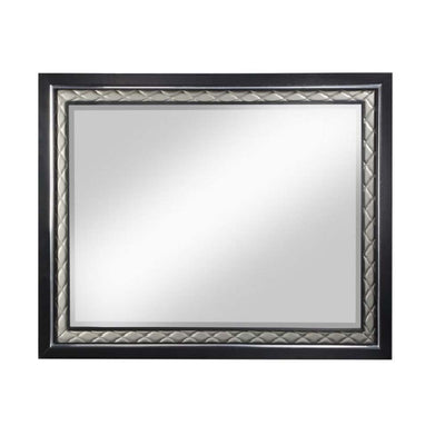 Nicola - Mirror - Silver PU & Black Finish - Grand Furniture GA